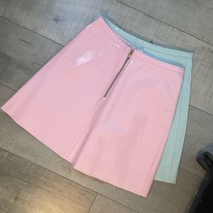 american apparel patent leather skirt in size S - baby pink